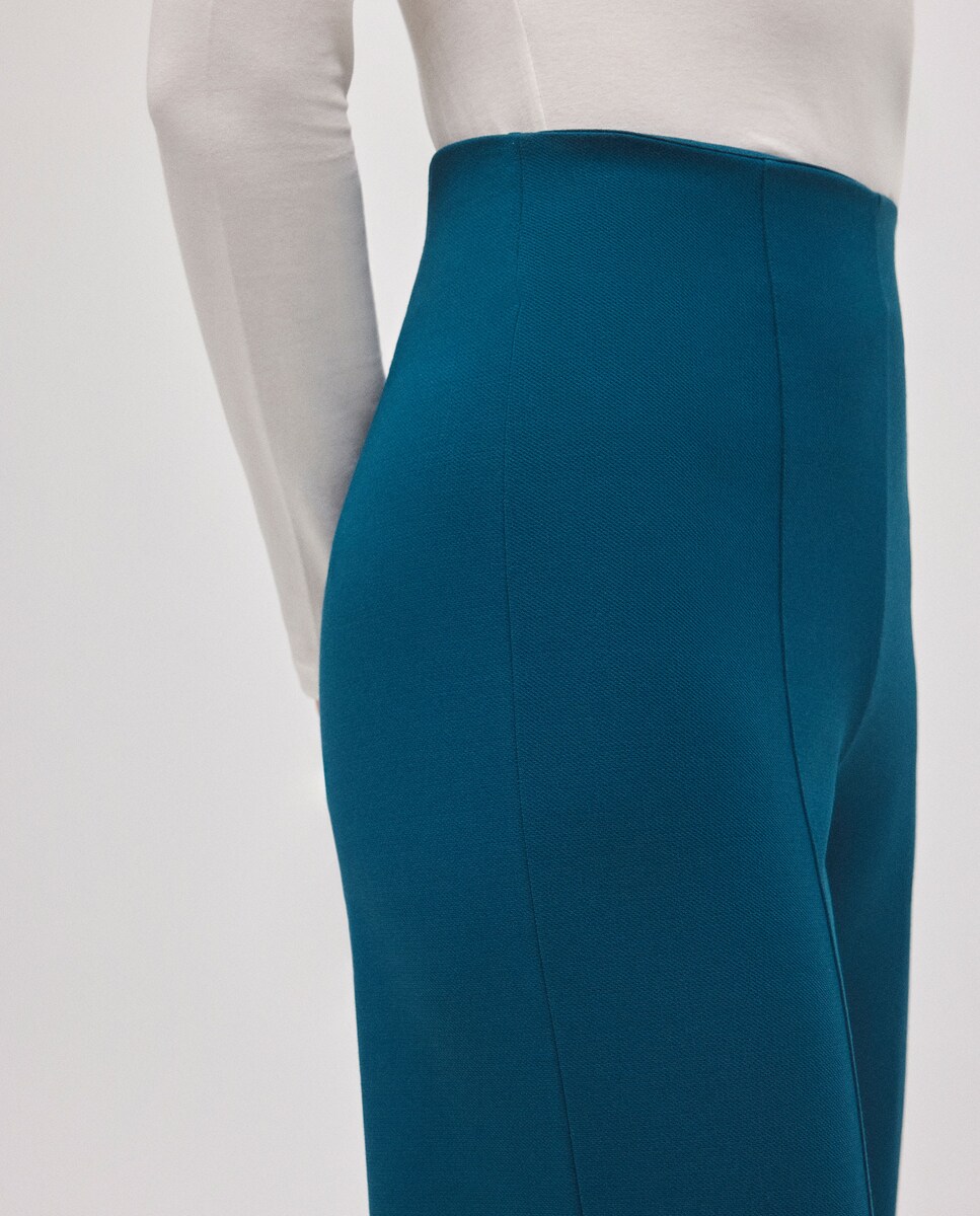 Calças Formais Wide Azul-4