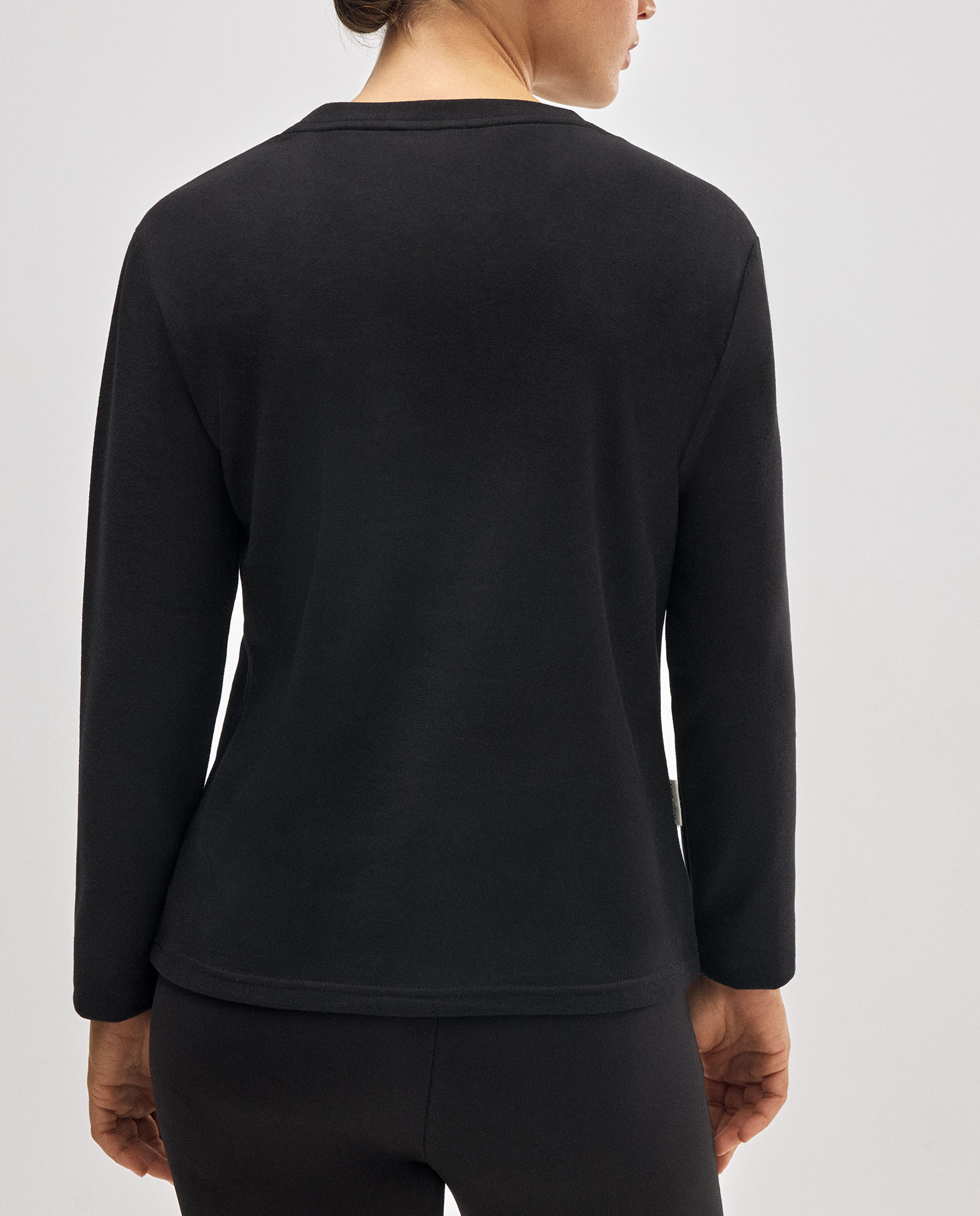 T-shirt Térmica Desportiva Felpada com Lã Preto-2