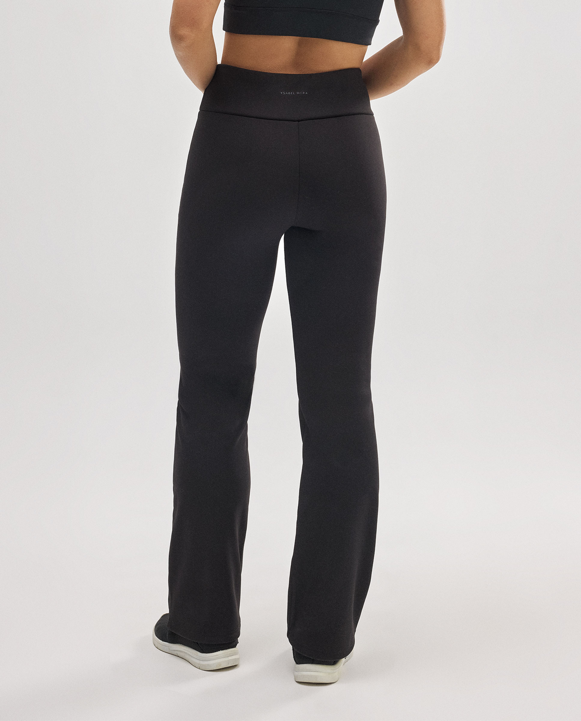 Ultra Térmico Leggings Flare Estilo Desportivo Afelpado Polar Preto-3