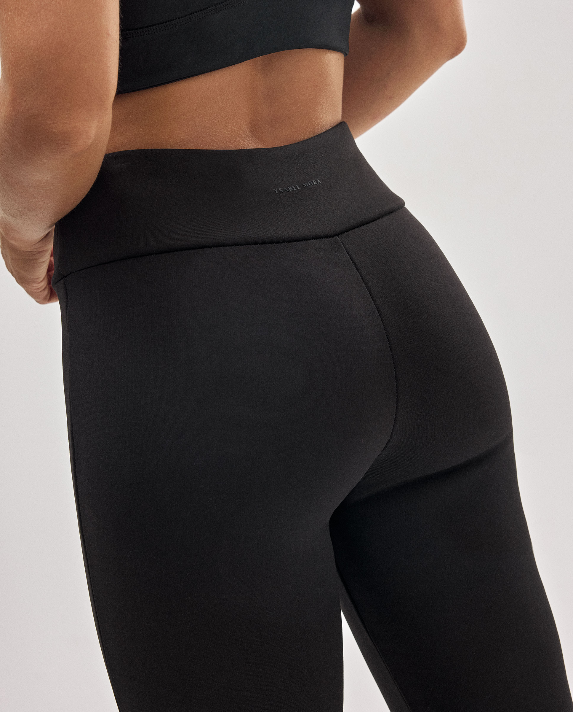 Ultra Térmico Leggings Flare Estilo Desportivo Afelpado Polar Preto-4