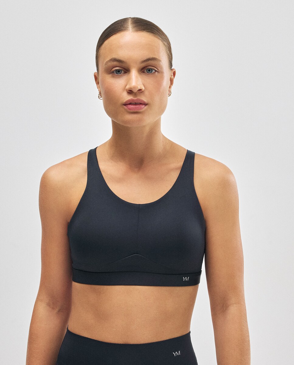 Soutien Desportivo Compressive de Alto Impacto com Alças Reguláveis Preto-2