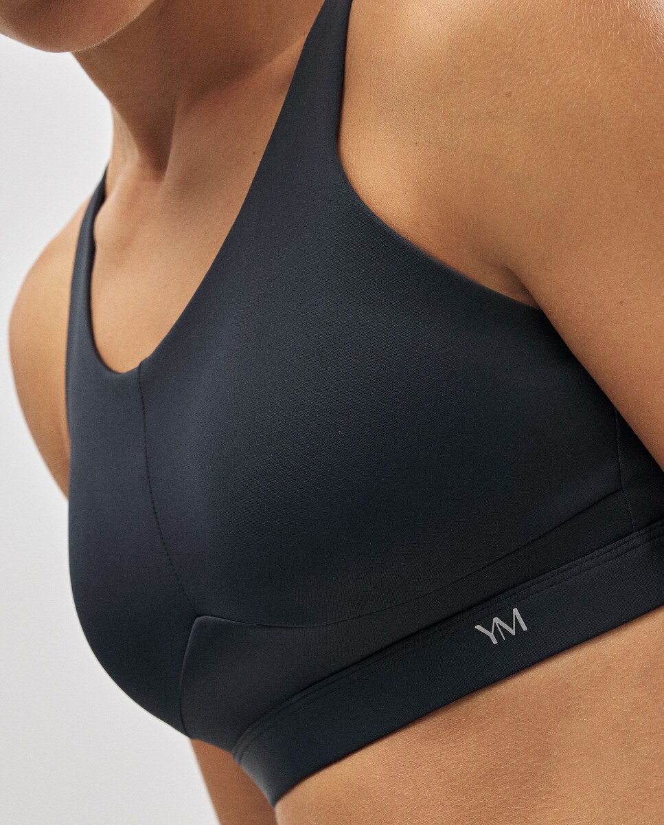 Soutien Desportivo Compressive de Alto Impacto com Alças Reguláveis Preto-4