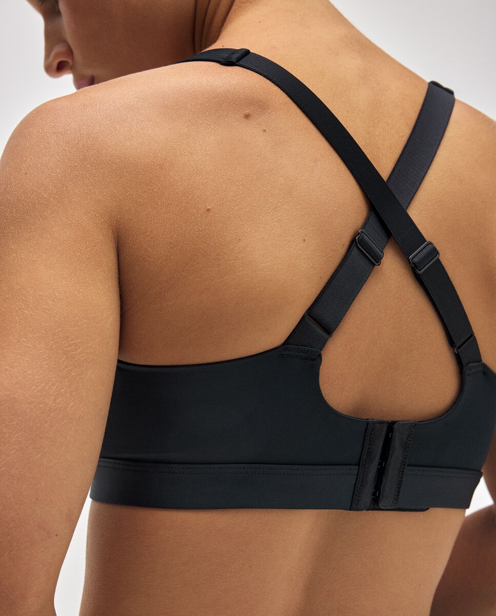 Soutien Desportivo Compressive de Alto Impacto com Alças Reguláveis Preto-5