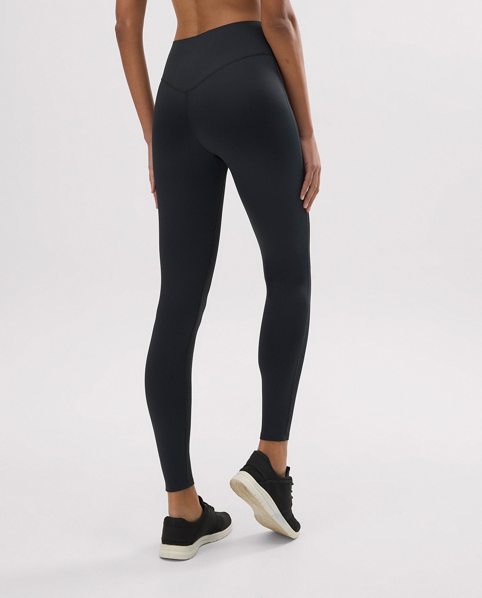 Leggings Desportivos Efeito Ventre Plano Compressive Push-up Preto-3