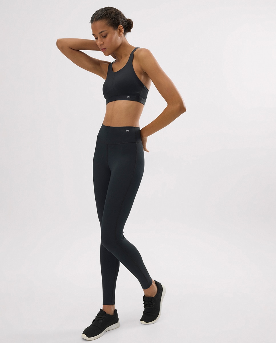 Leggings Desportivos Compressive Efeito Push-up Preto-6