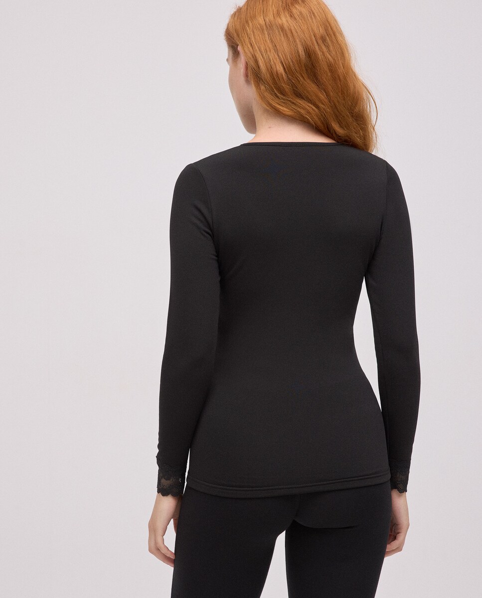 T-shirt Térmica de Manga Comprida Preto-2