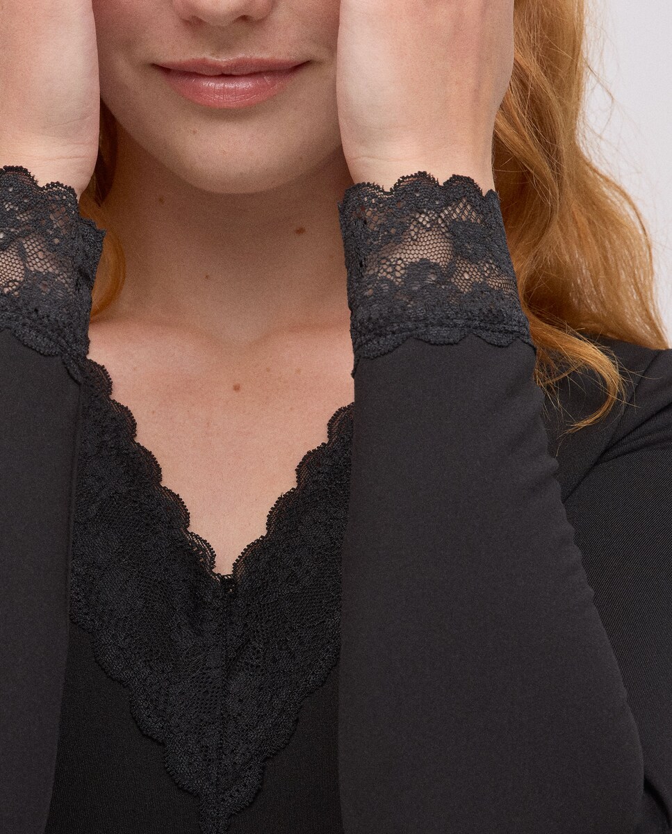 T-shirt Térmica de Manga Comprida Preto-4