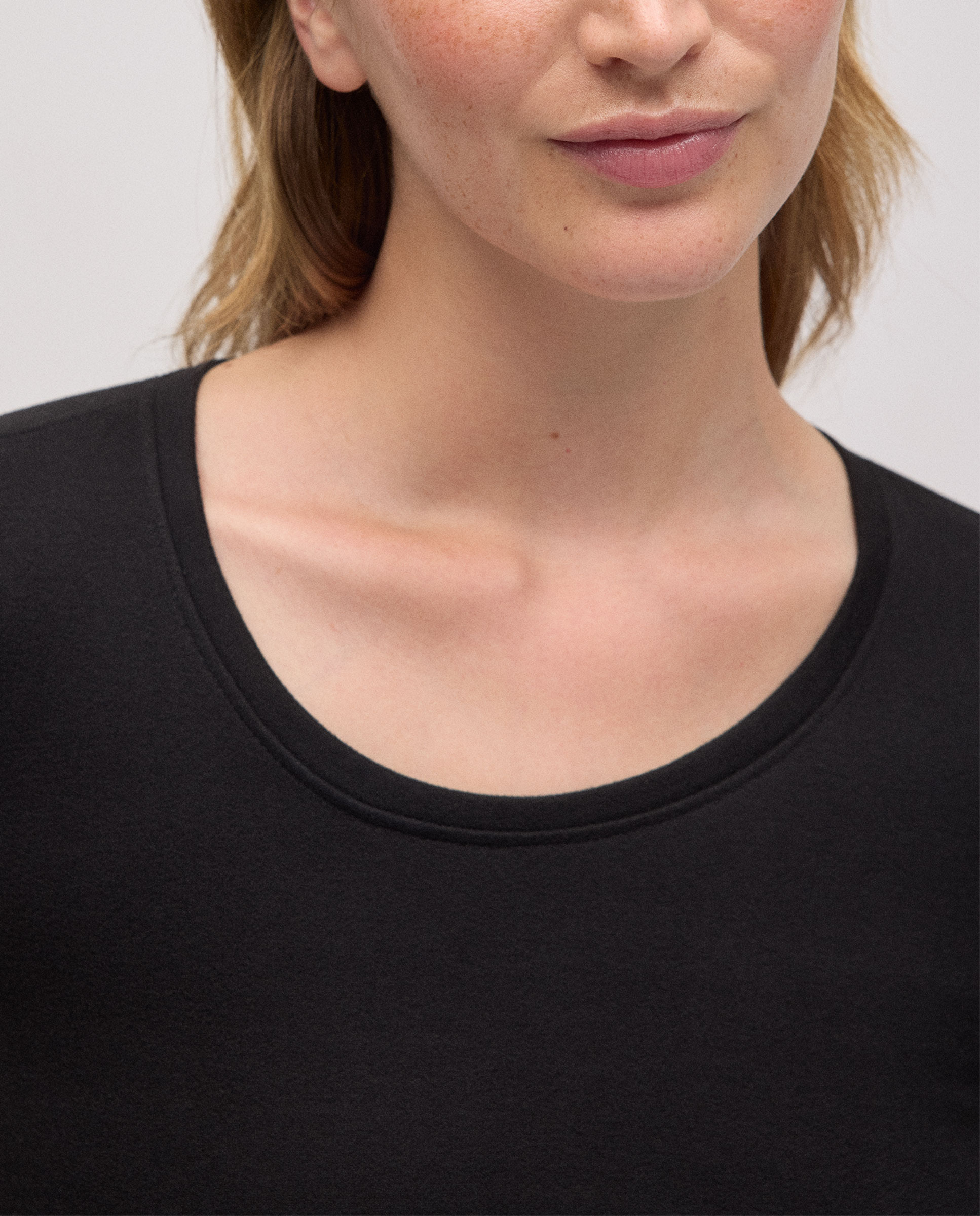 T-shirt Térmica Afelpada de Cueca Redonda Preto-3