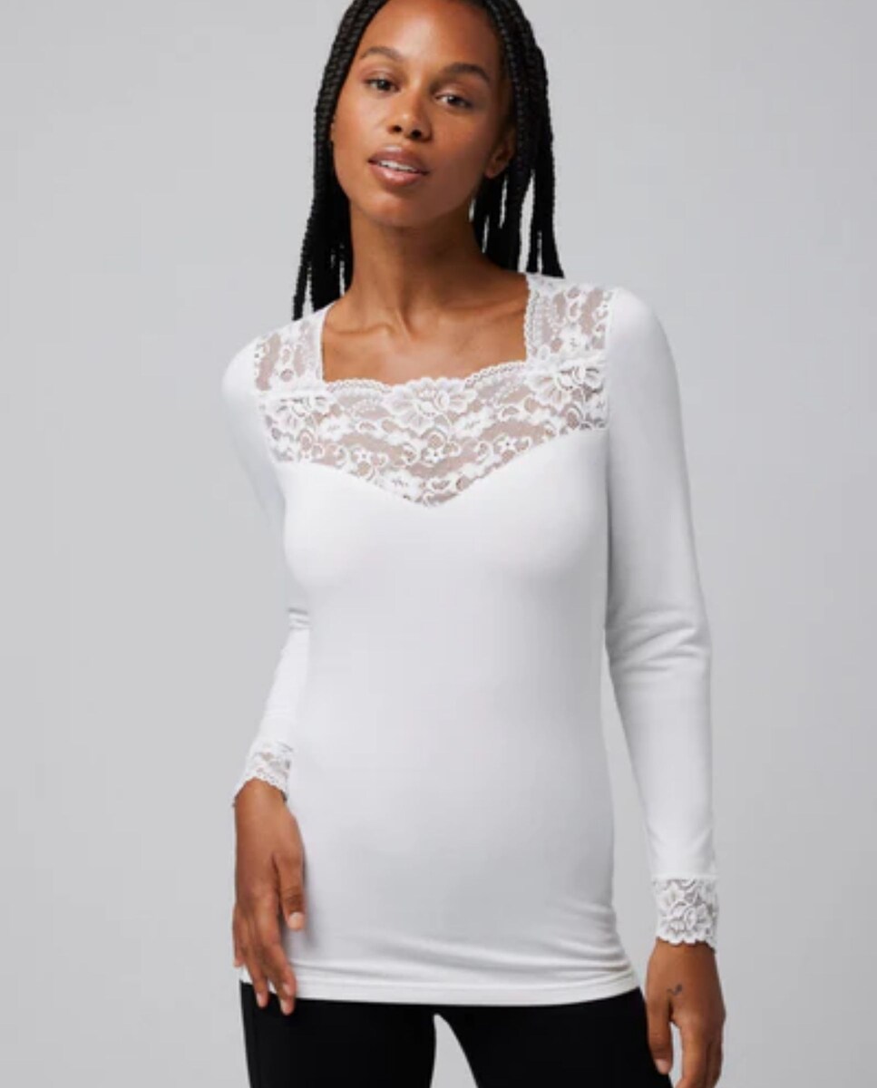 T-shirt Térmica de Manga Comprida Branco-1