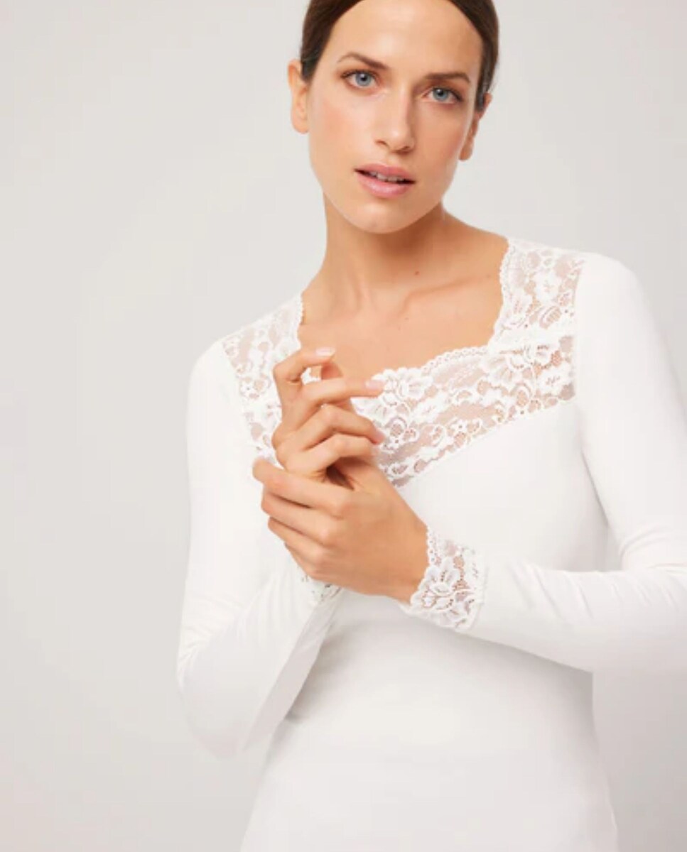 T-shirt Térmica de Manga Comprida Branco-3