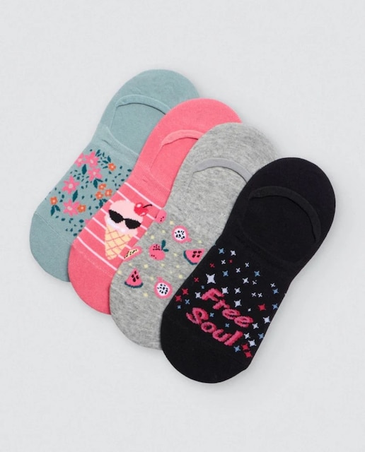 Imagem 0 de Pack 4 Meias Pinkies Estampadas de Verão