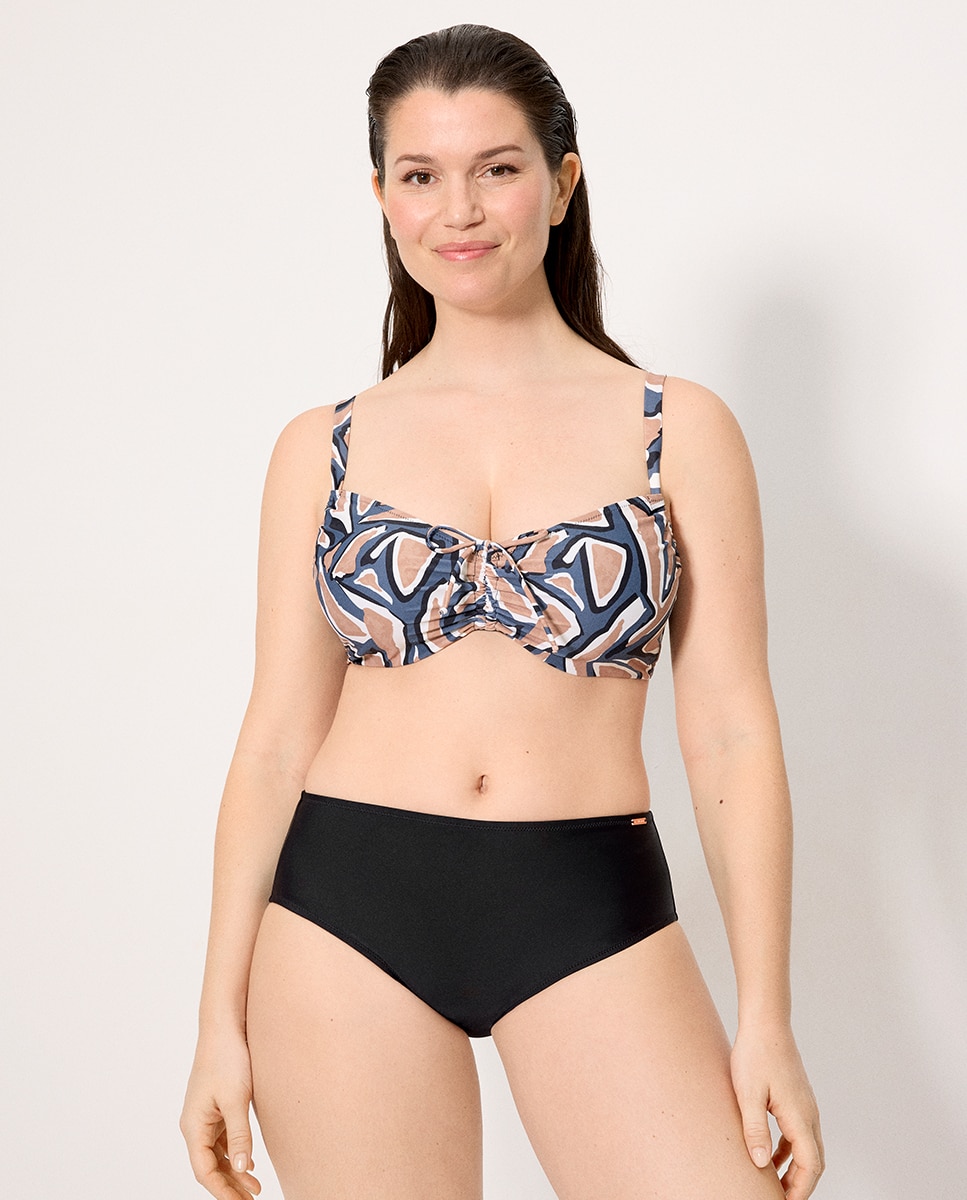 Cueca de Biquíni Redutora Alta Preto-1
