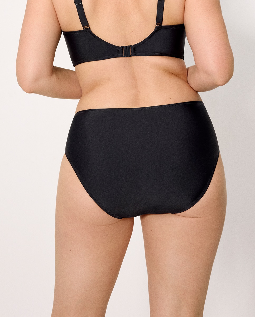 Cueca de Biquíni Redutora Alta Preto-3