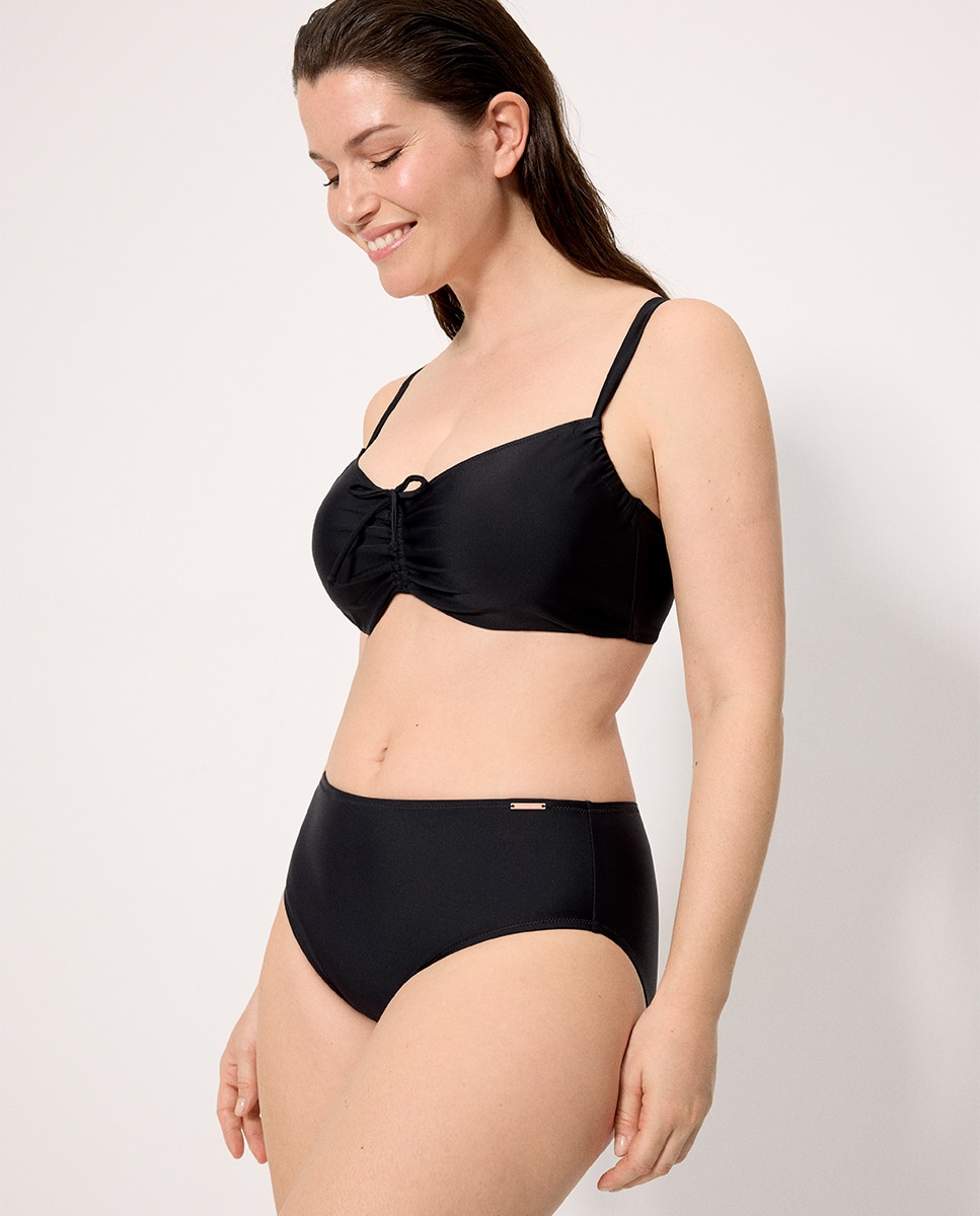 Cueca de Biquíni Redutora Alta Preto-4