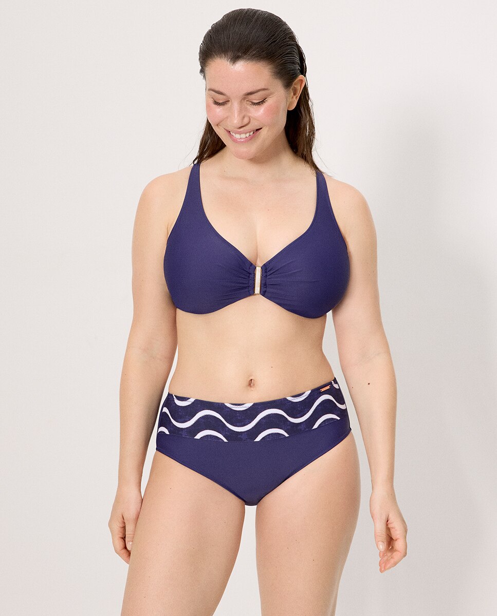 Imagem 0 de Cueca de Biquíni Redutora Alta com Estampado Ondas