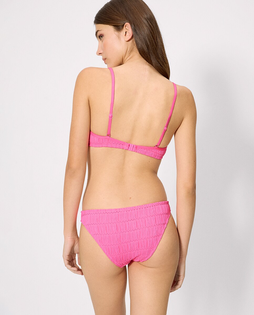 Cueca de Biquíni com Textura Rosa-pastilha-2