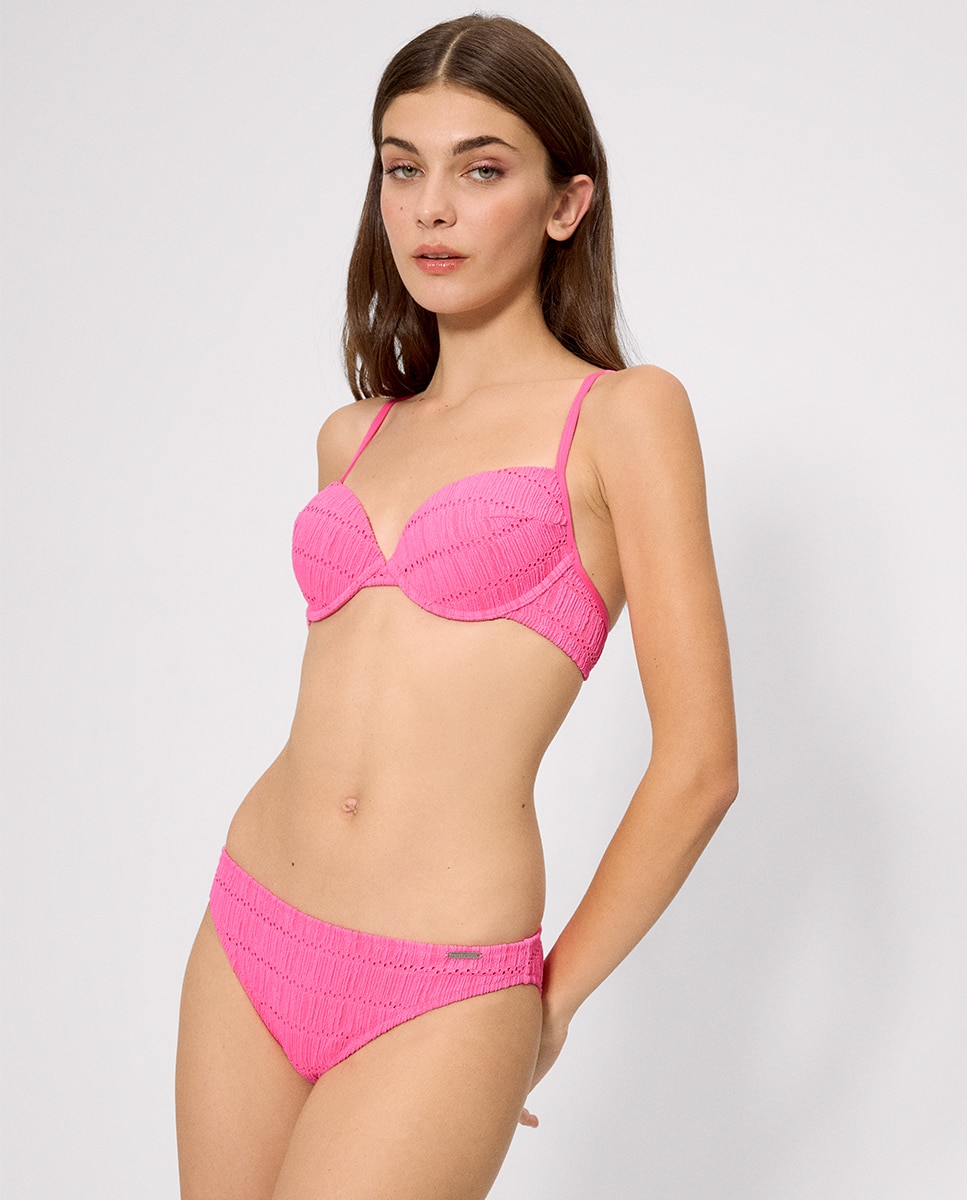 Cueca de Biquíni com Textura Rosa-pastilha-3