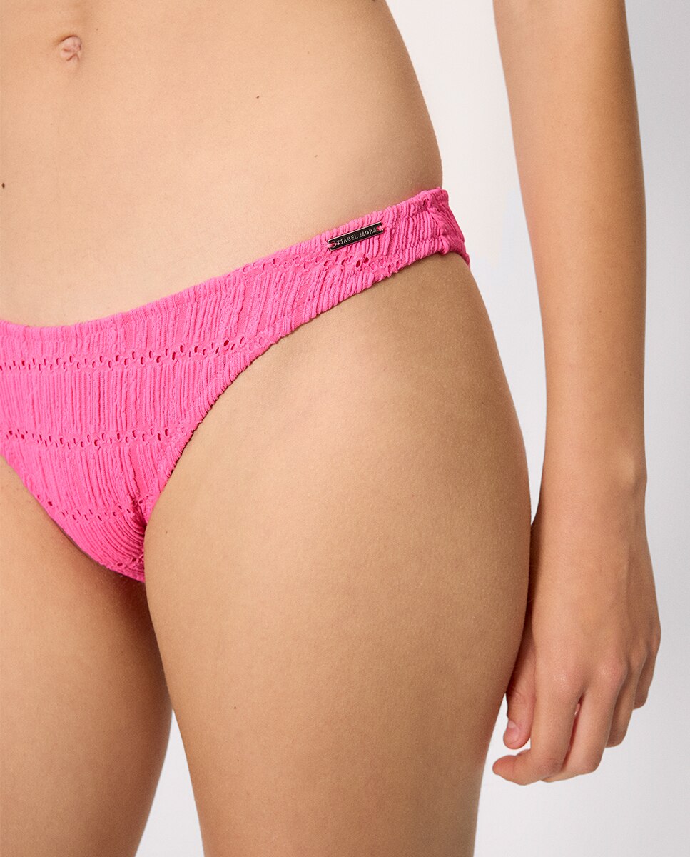 Cueca de Biquíni Brasileira com Textura Rosa-pastilha-5
