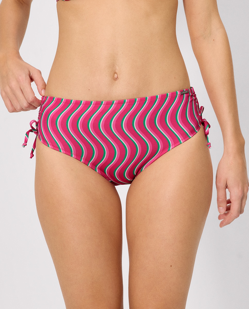 Imagem 0 de Cuecas de Biquíni Midi com Estampado de Ondas