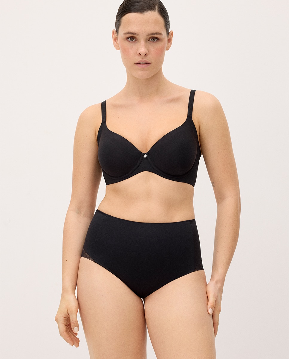 Tanga Redutora de Compressão Média em Renda Preto-2