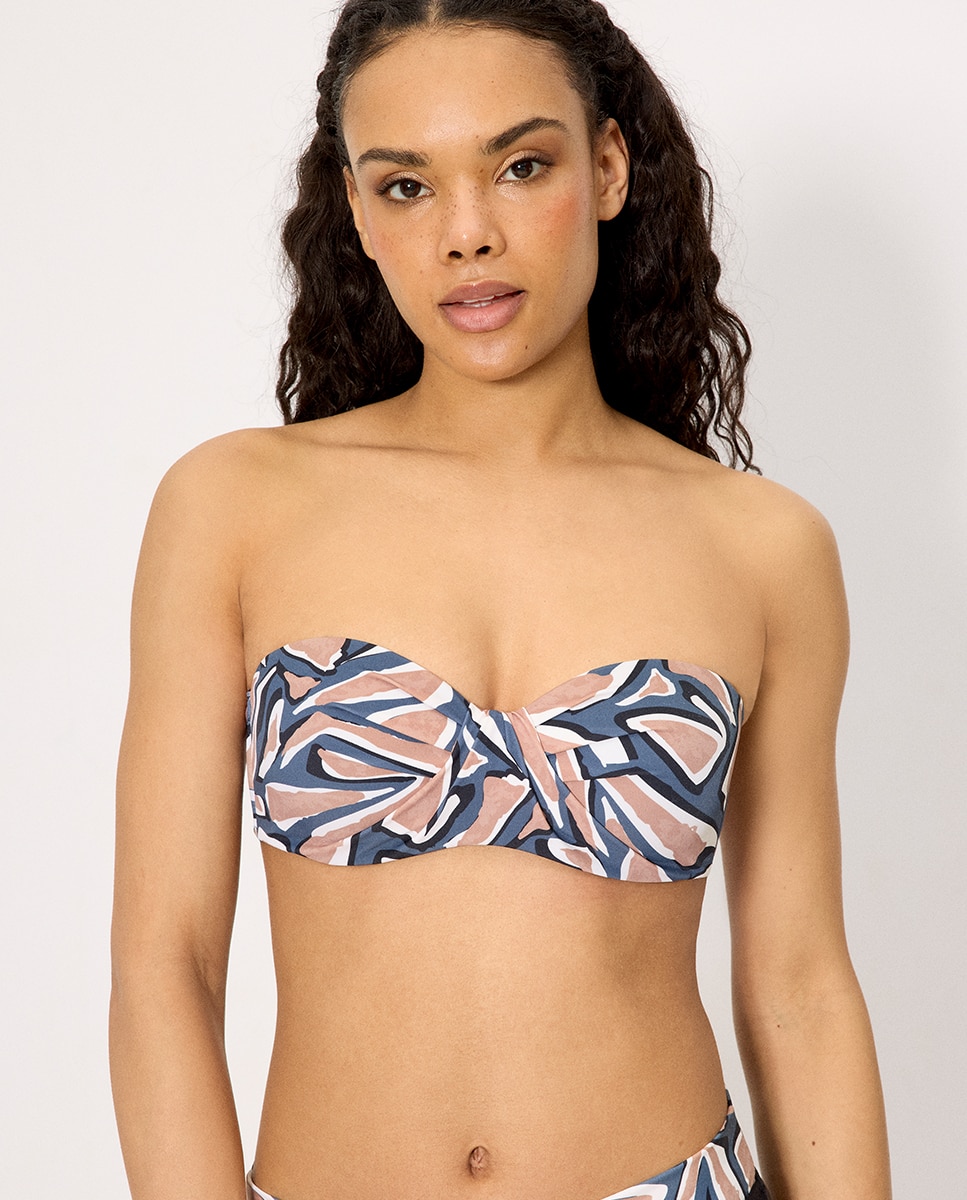 Imagem 0 de Tops de Biquíni Bandeau Estampado em Copas C e D