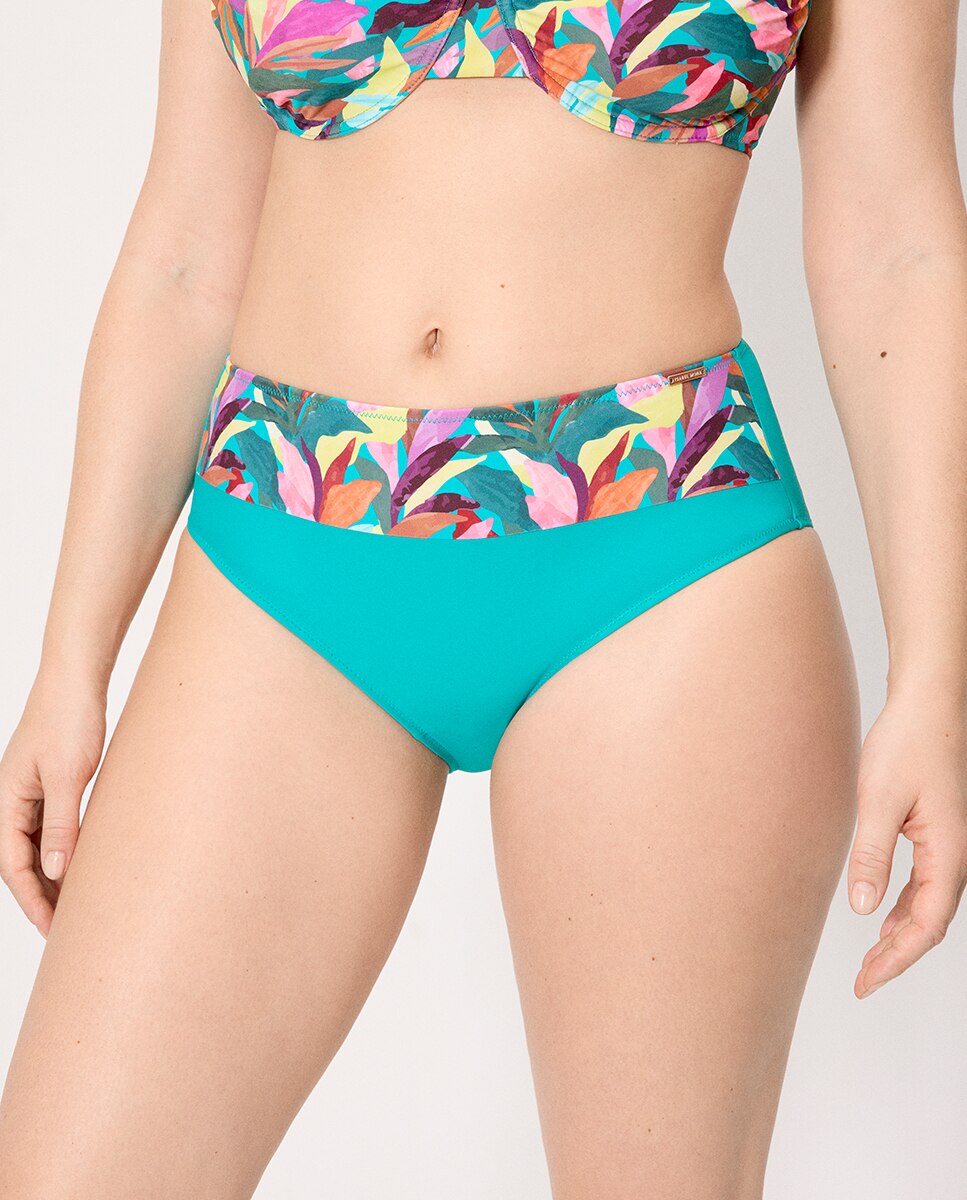 Imagem 0 de Cueca de Biquíni Redutora Alta Folhas