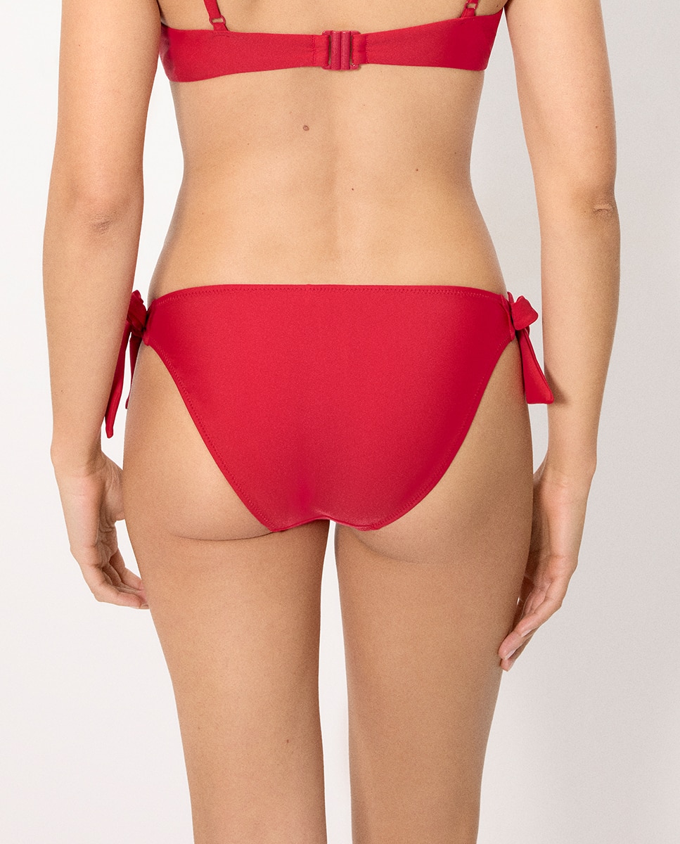 Cueca de Biquíni com Nó Vermelho-2