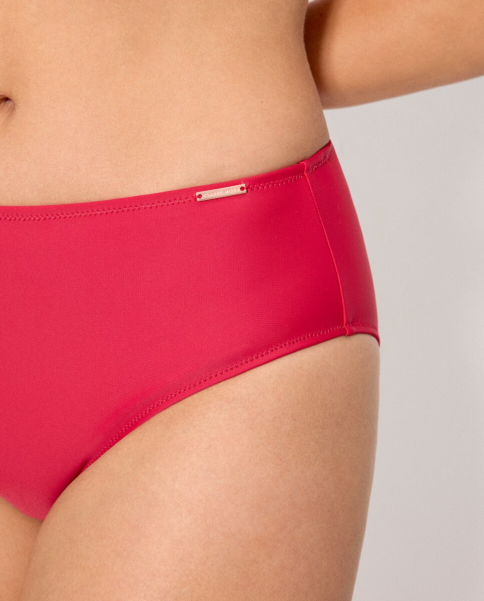 Cueca de Biquíni Redutora Alta Vermelho-4