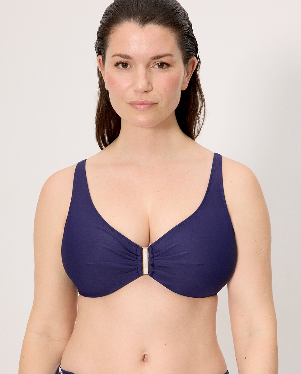 Imagem 0 de Tops de Biquíni Redutor com Detalhe de Broche na Copa D