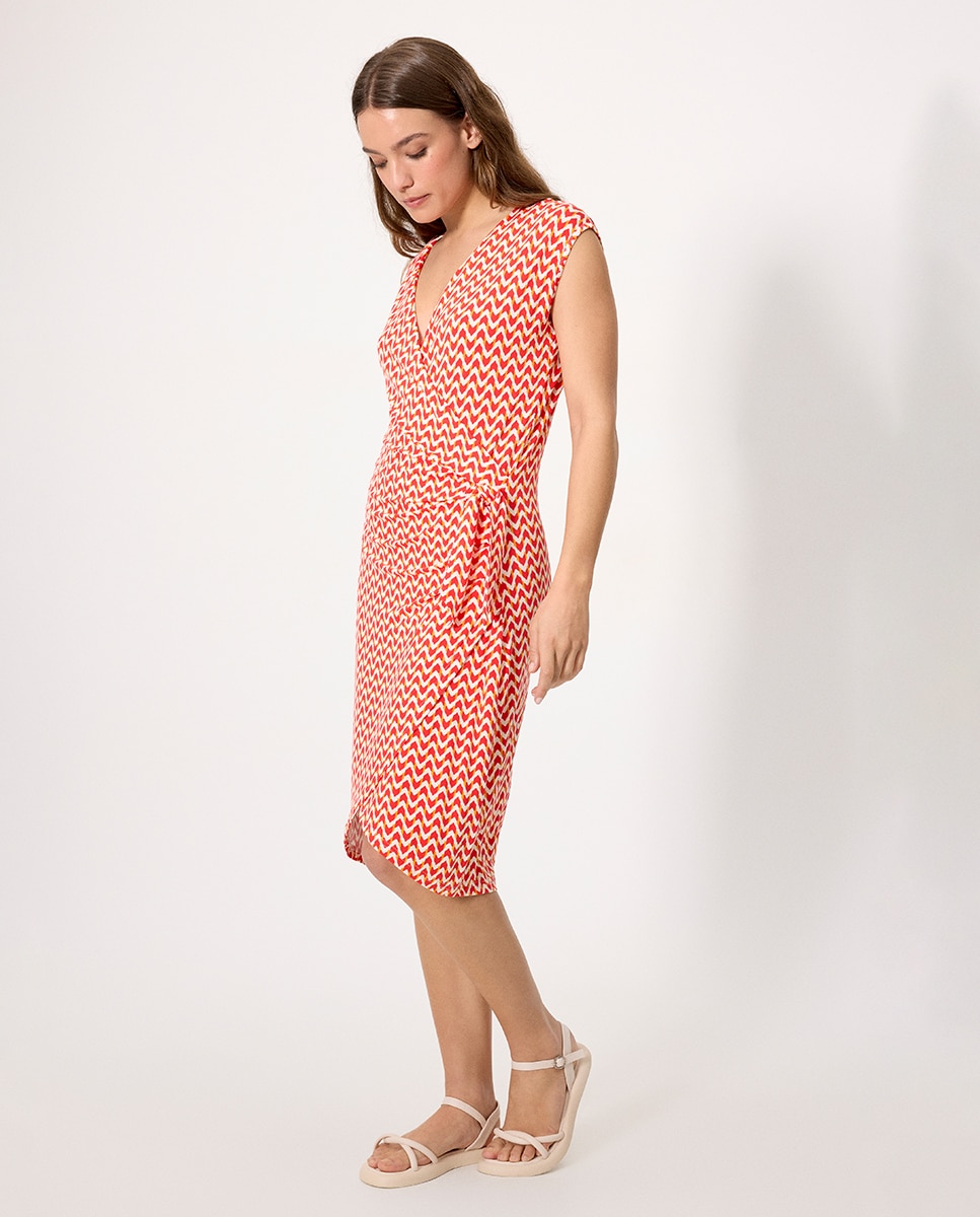 Vestidos de Praia Curto Cruzado Coral Coral-3