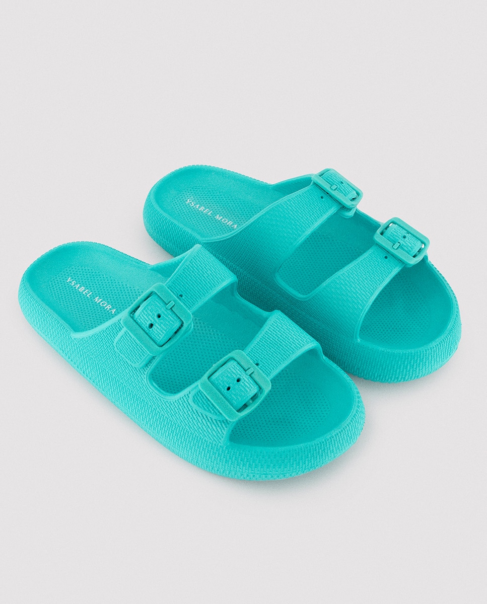 Chinelos de Praia Fivelas Antiderrapantes Extra Comfort Azul-turquesa-2