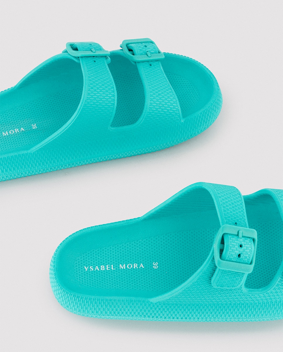 Chinelos de Praia Fivelas Antiderrapantes Extra Comfort Azul-turquesa-3