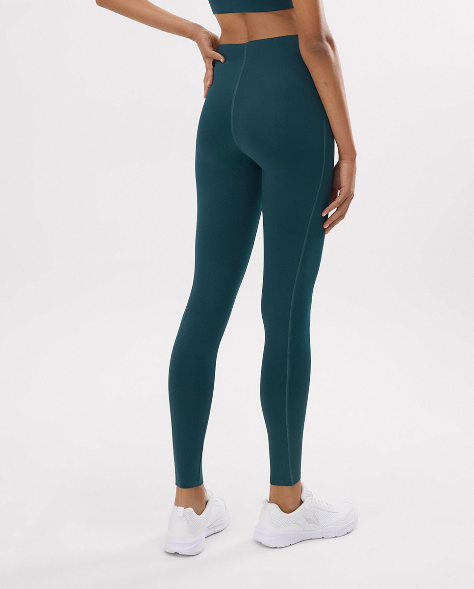 Leggings Desportivos Compressive Compridos Ventre Plano Verde / azul marinho-2