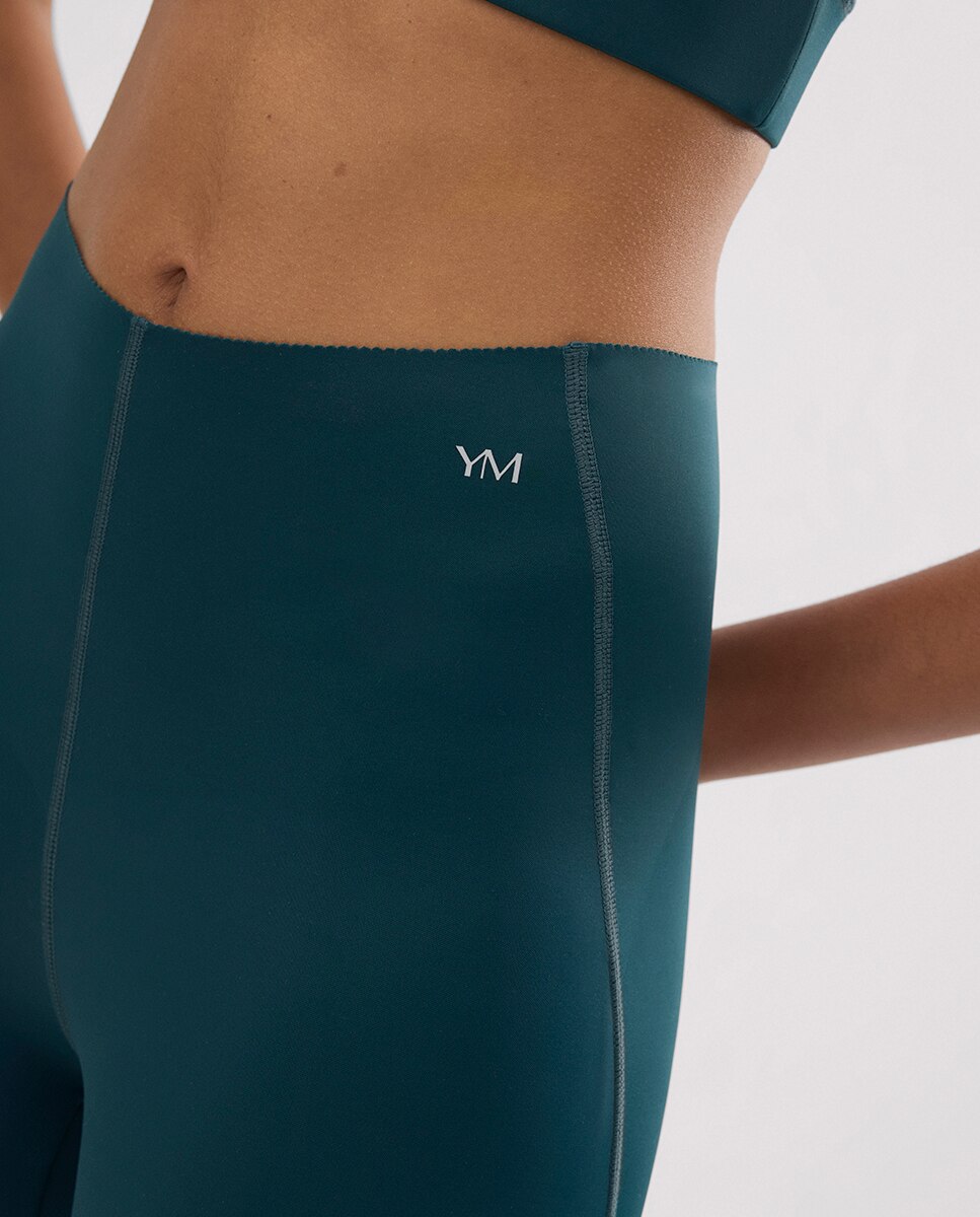 Leggings Desportivos Compressive Compridos Ventre Plano Verde / azul marinho-4