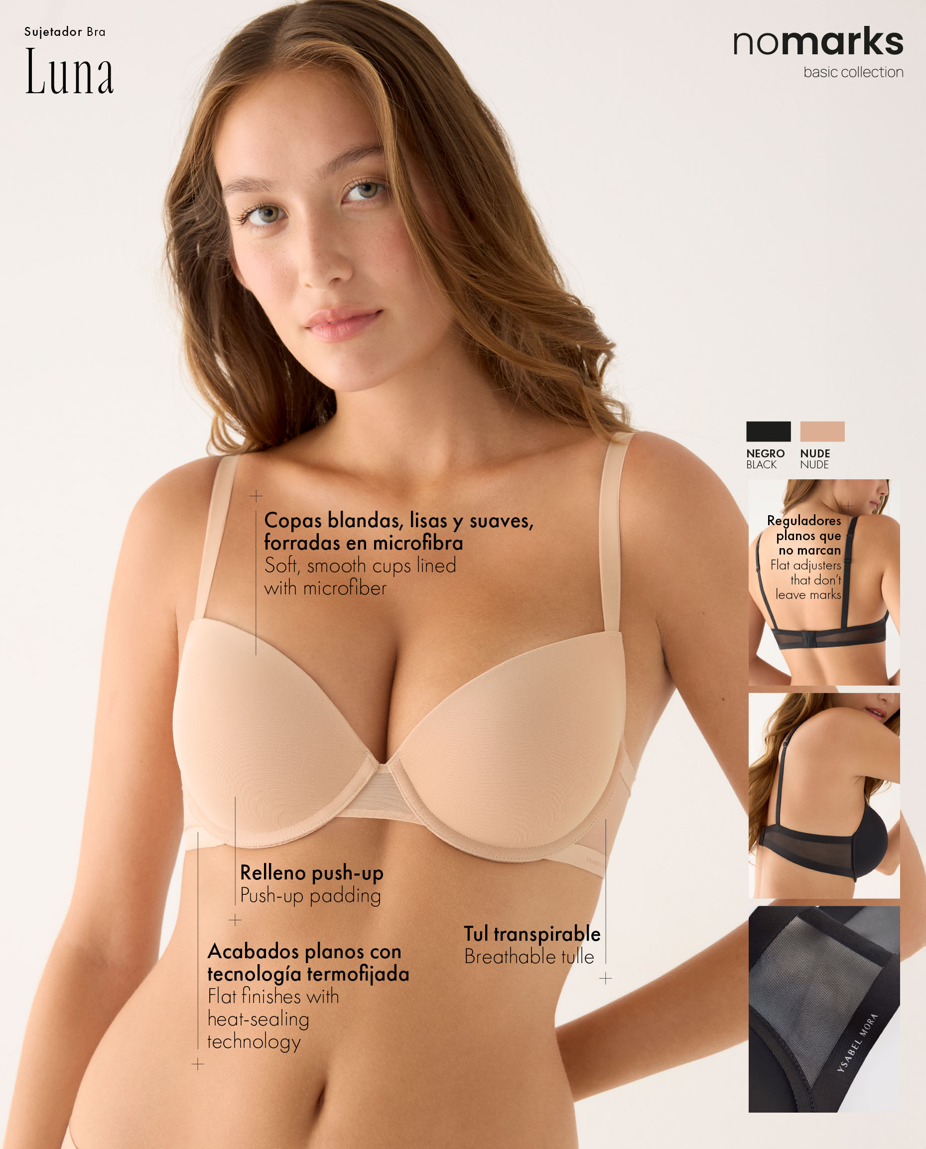 Soutien Push Up de Paula Echevarría Copa B | Nomarks Luna Nude-6