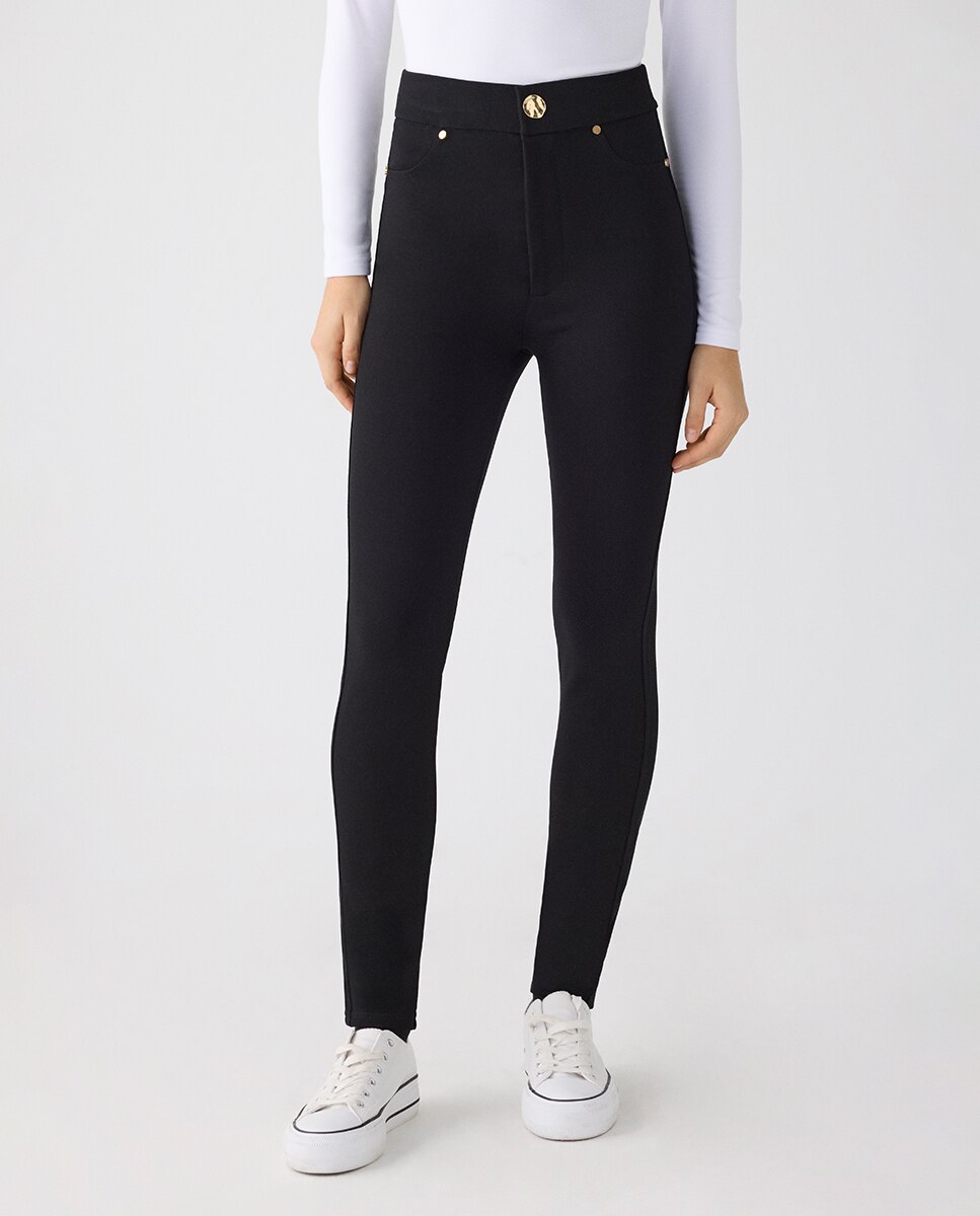 Leggings Moldeadores de Cintura Subida Preto-2