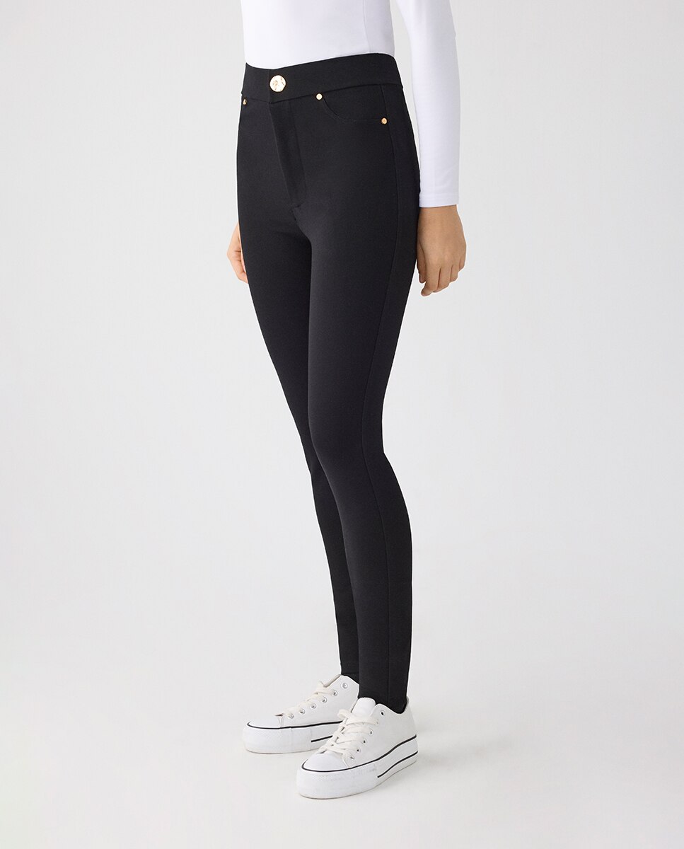 Leggings Moldeadores de Cintura Subida Preto-4