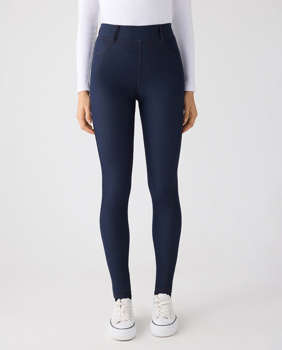 Leggings Jeans Efeito Push-up Azul-marinho-3