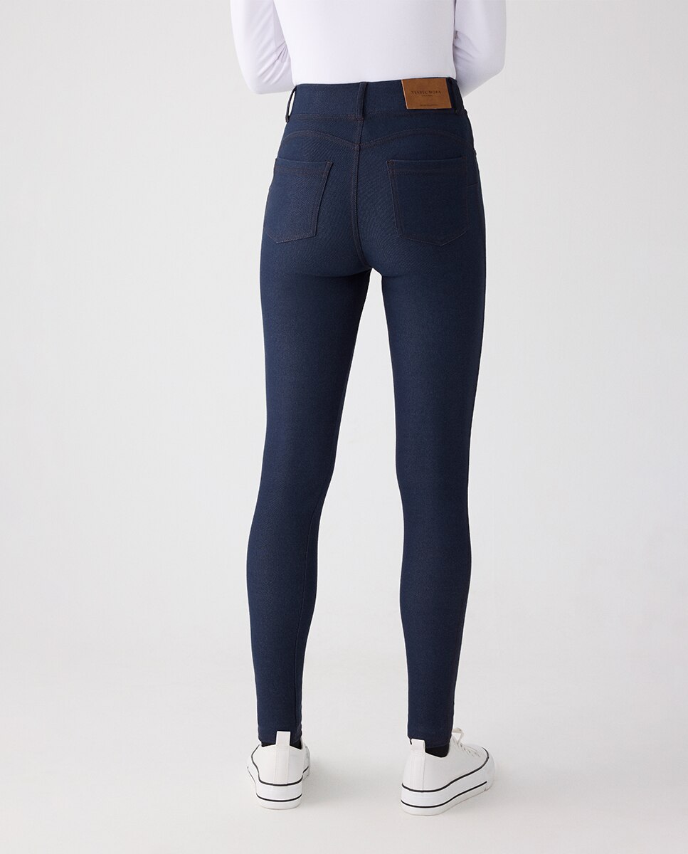 Leggings Jeans Efeito Push-up Azul-marinho-4