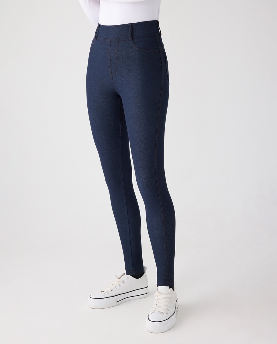 Leggings Jeans Efeito Push-up Azul-marinho-5