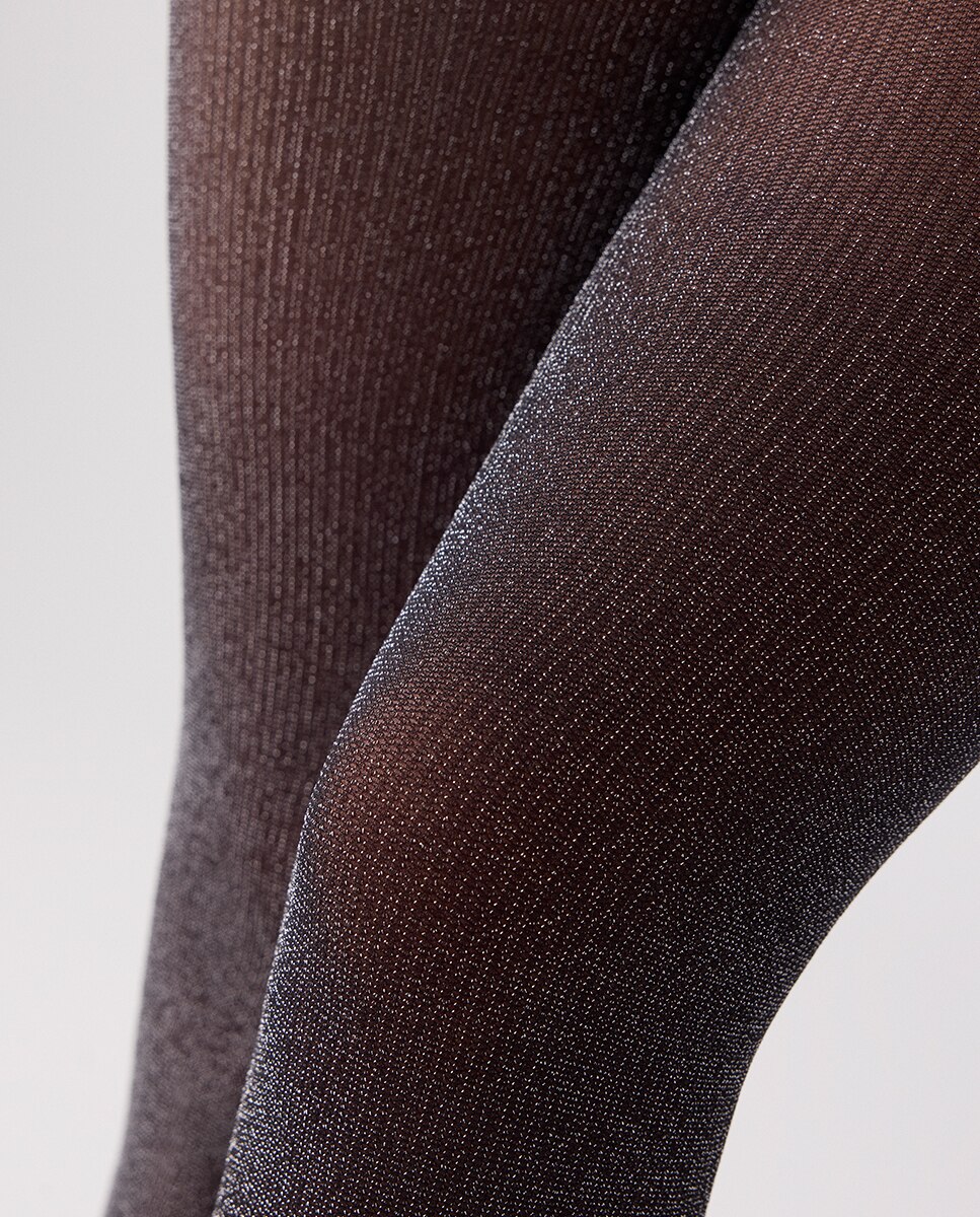Collants 20 Denier Brilhante Tipo Glitter Preto-3