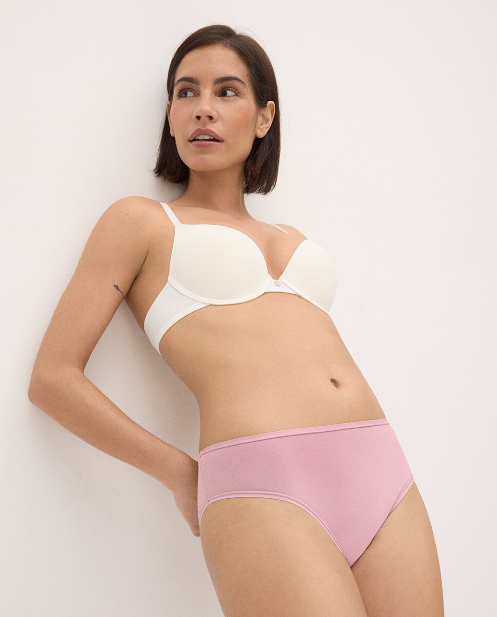 Pack 4 Cuecas Midi Básicas Algodão Rosa-claro-2