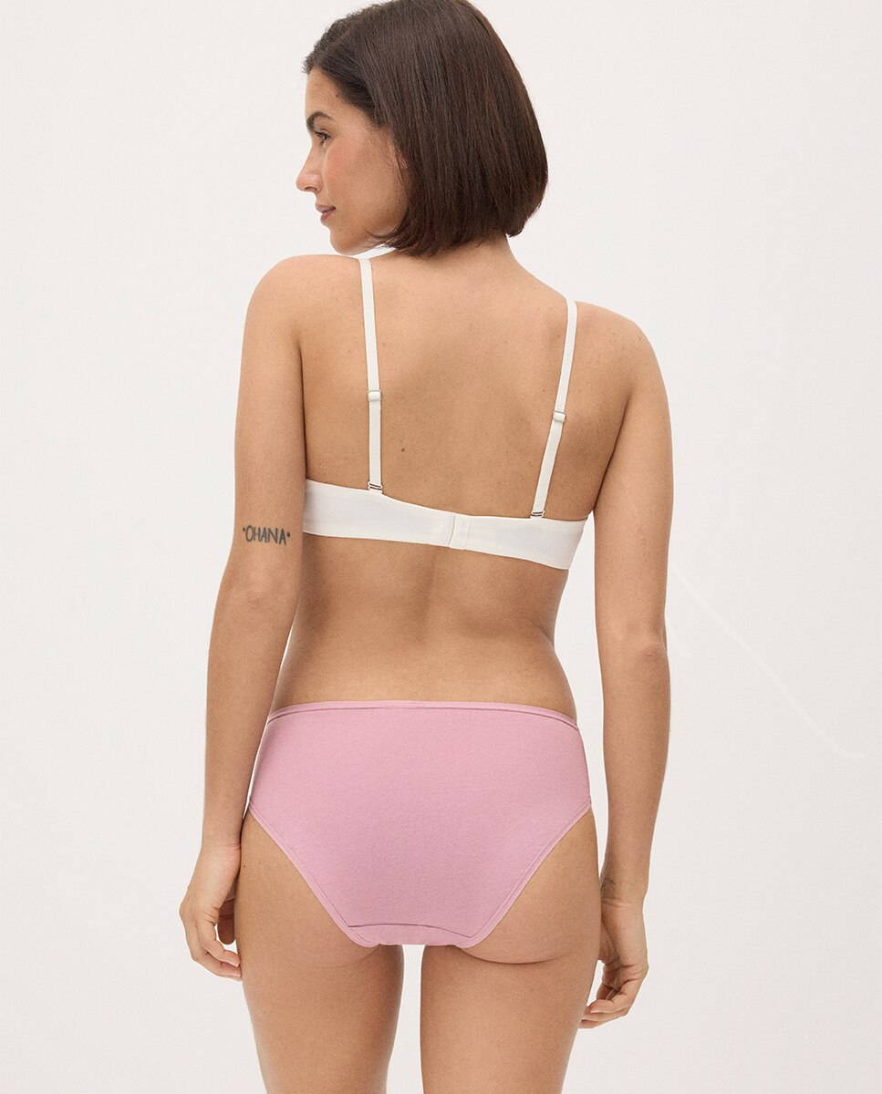 Pack 4 Cuecas Midi Básicas Algodão Rosa-claro-4