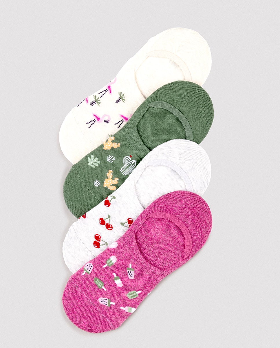 Imagem 0 de Pack de 4 Meias Pinkies Estampadas Verão