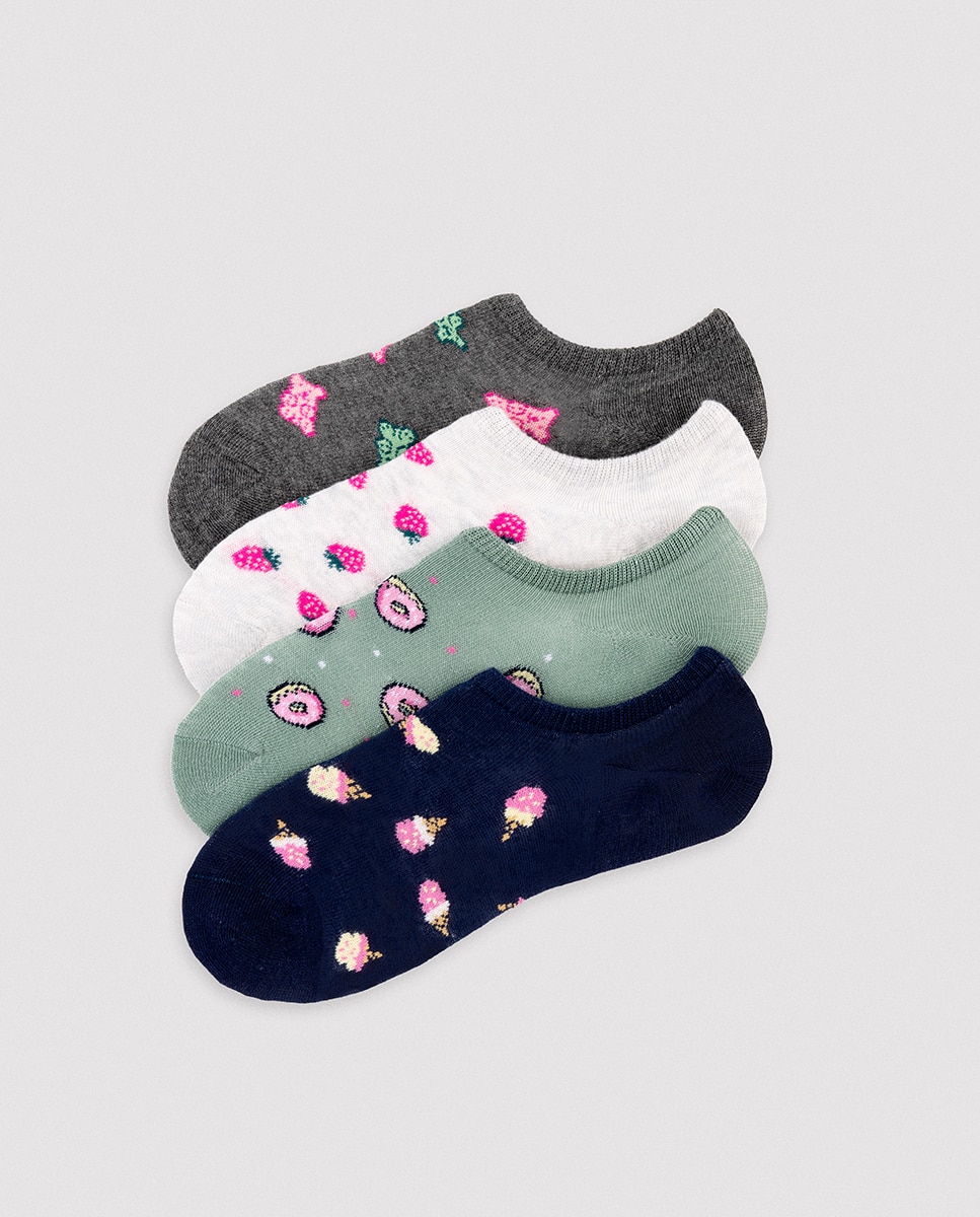 Imagem 0 de Pack de 4 Meias Pinkies Estampadas Foodie