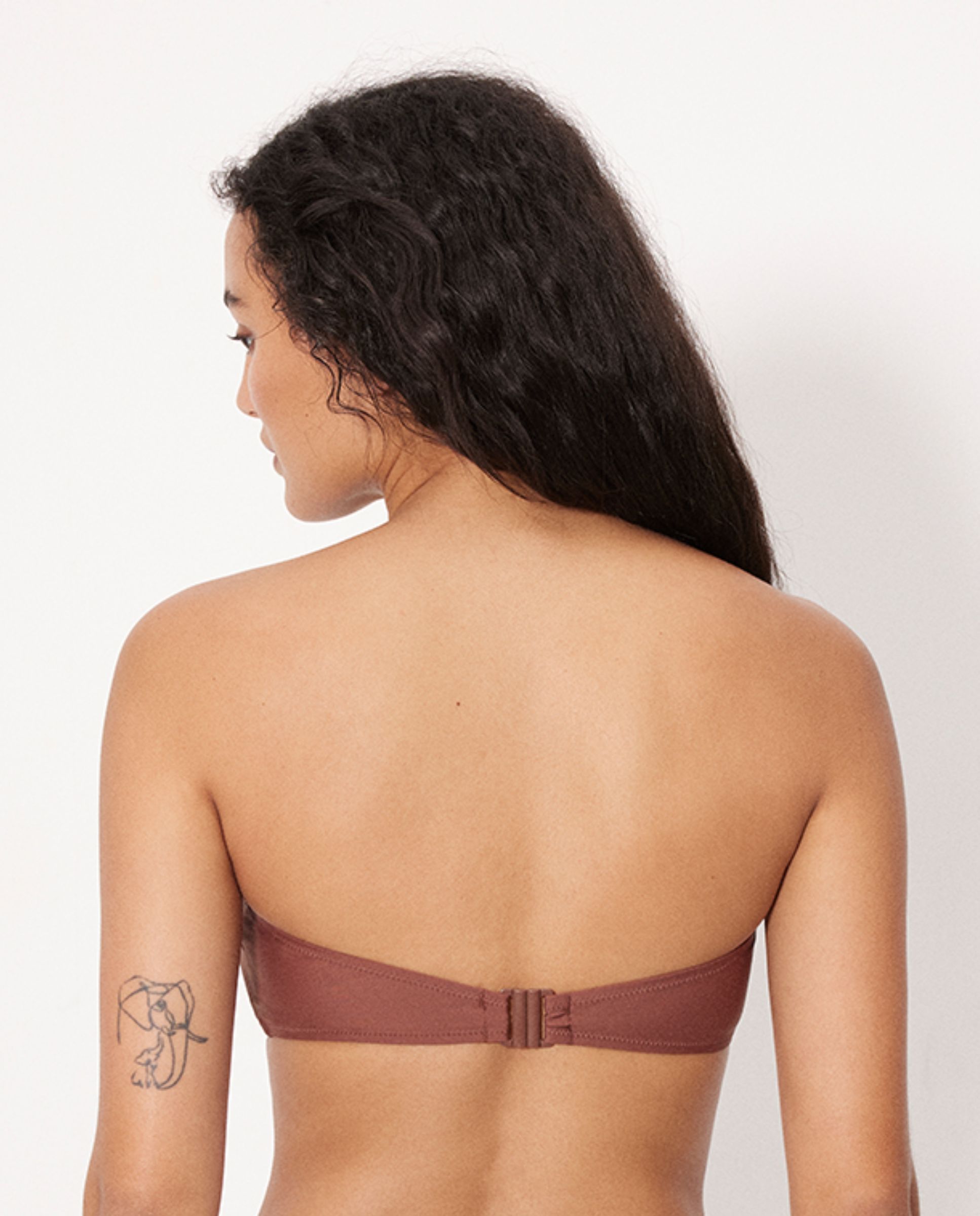 Tops de Biquíni Estilo Bandeau em Copa B Castanho-4