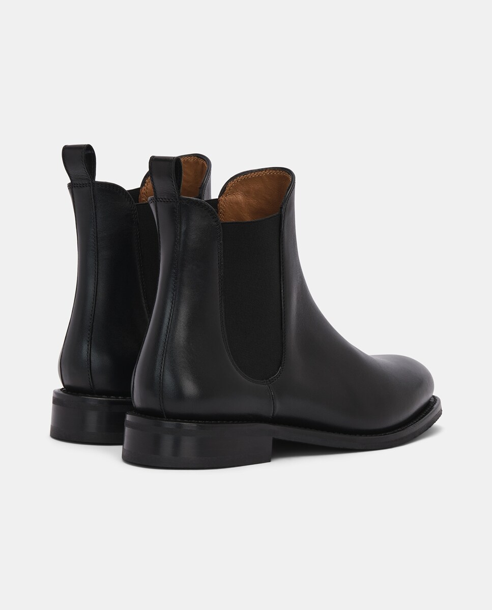 Botins Elásticos Cambridge de Pele Vacuno Preto-3