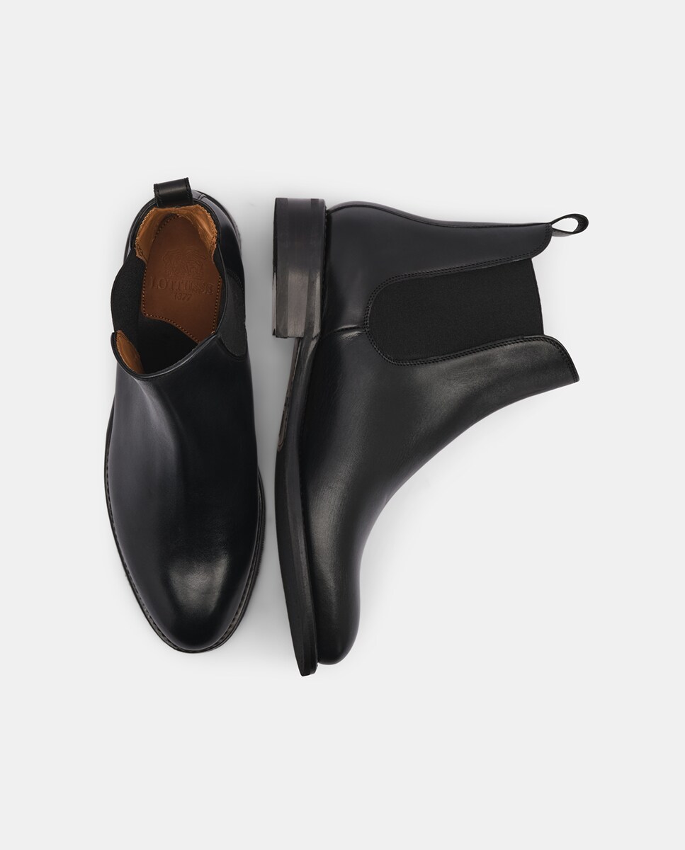 Botins Elásticos Cambridge de Pele Vacuno Preto-6