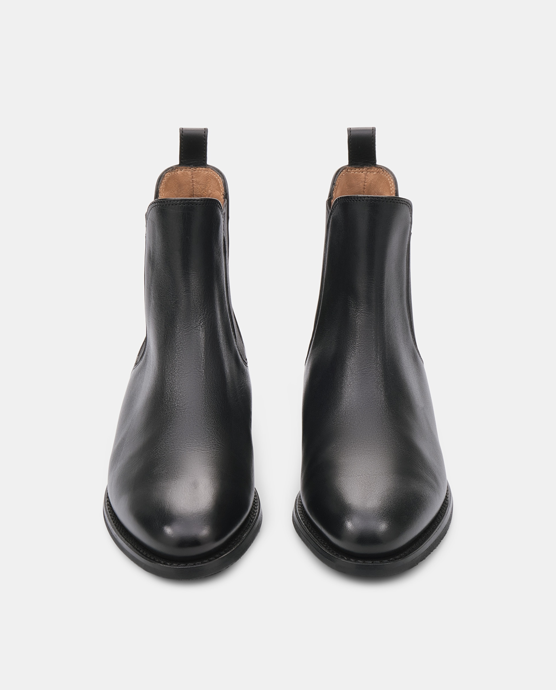 Botins Elásticos Cambridge de Pele de Bovino Preto-6