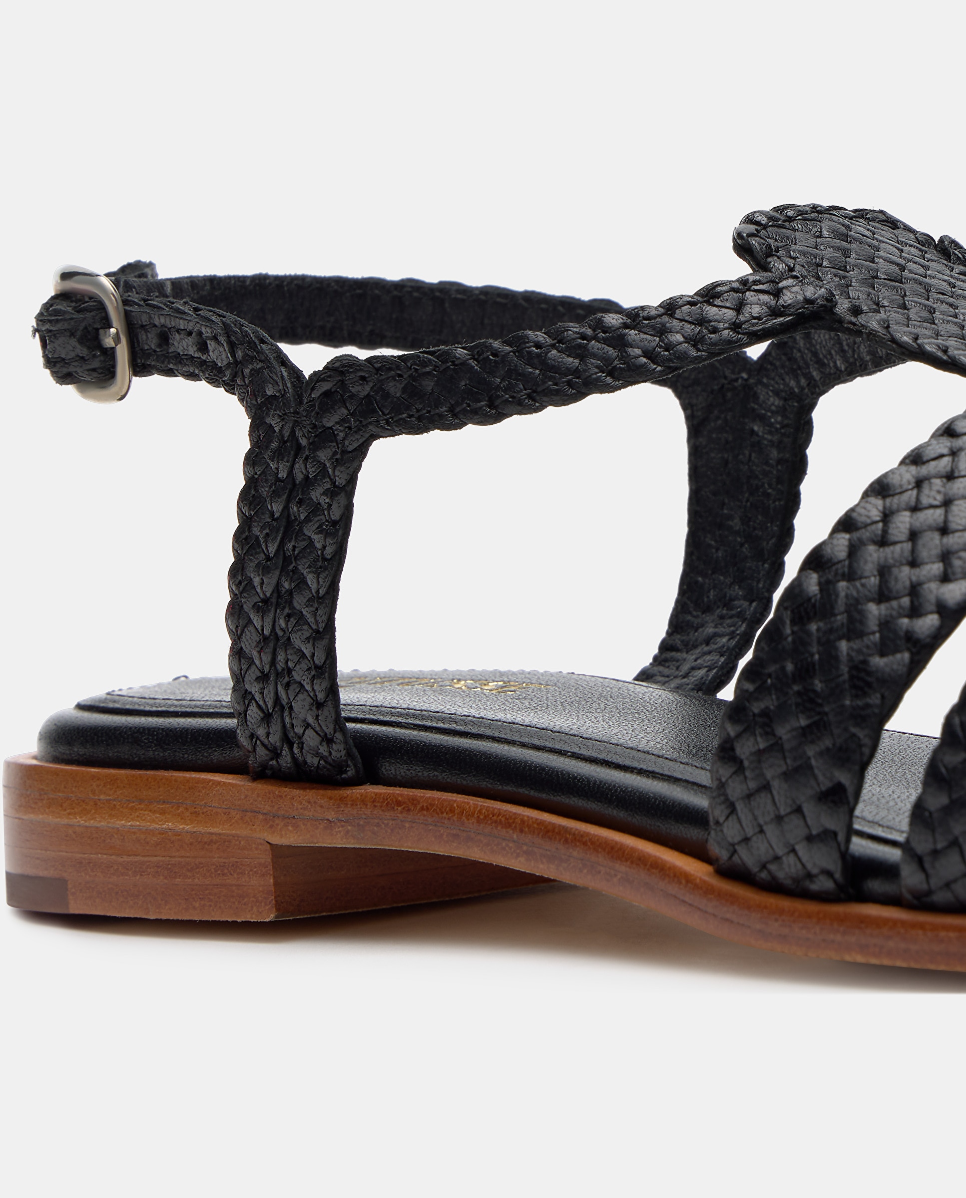 Sandálias Rasas Summer de Pele de Cabra Preto-4